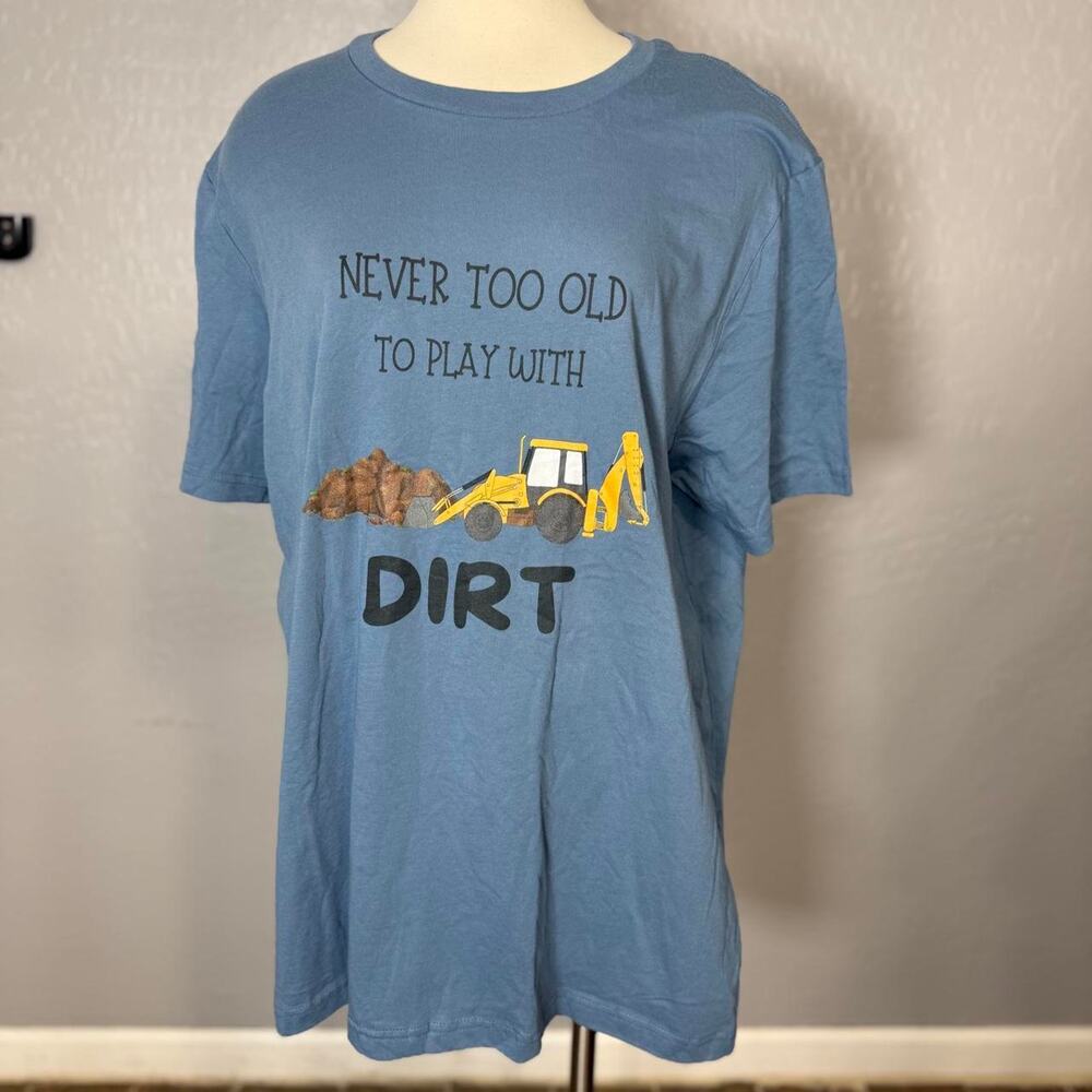 Bella Canvas Blue Construction Backhoe Graphic Tee 2XL